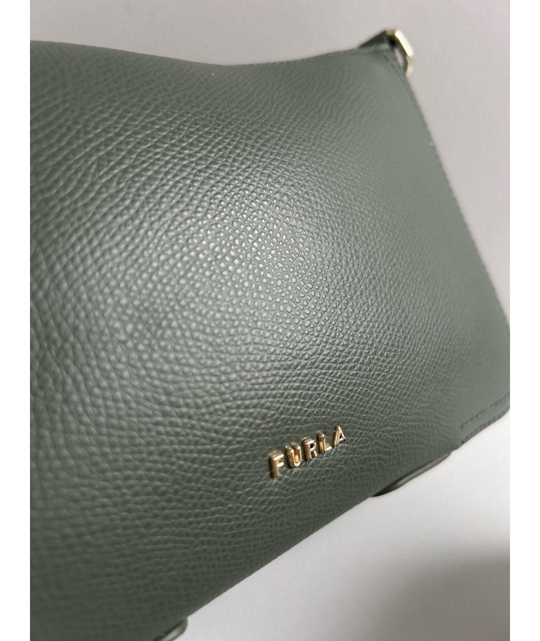 FURLA Хаки кожаная сумка через плечо, фото 6