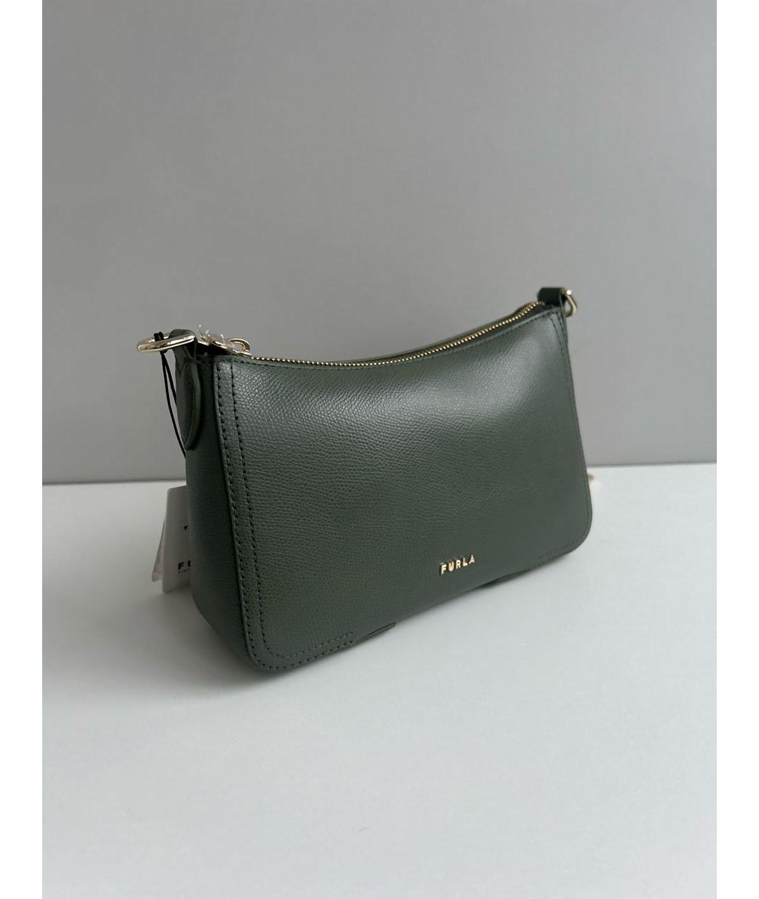 FURLA Хаки кожаная сумка через плечо, фото 2