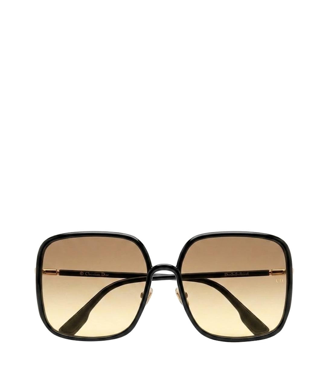 CHRISTIAN DIOR Черные пластиковые солнцезащитные очки, фото 1