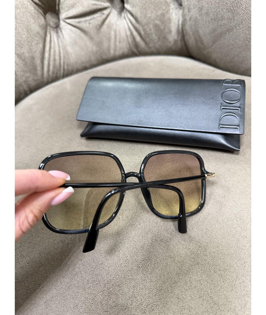 CHRISTIAN DIOR Черные пластиковые солнцезащитные очки, фото 6
