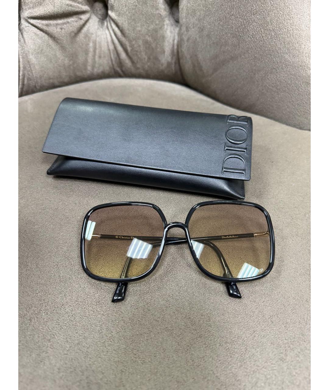 CHRISTIAN DIOR Черные пластиковые солнцезащитные очки, фото 9