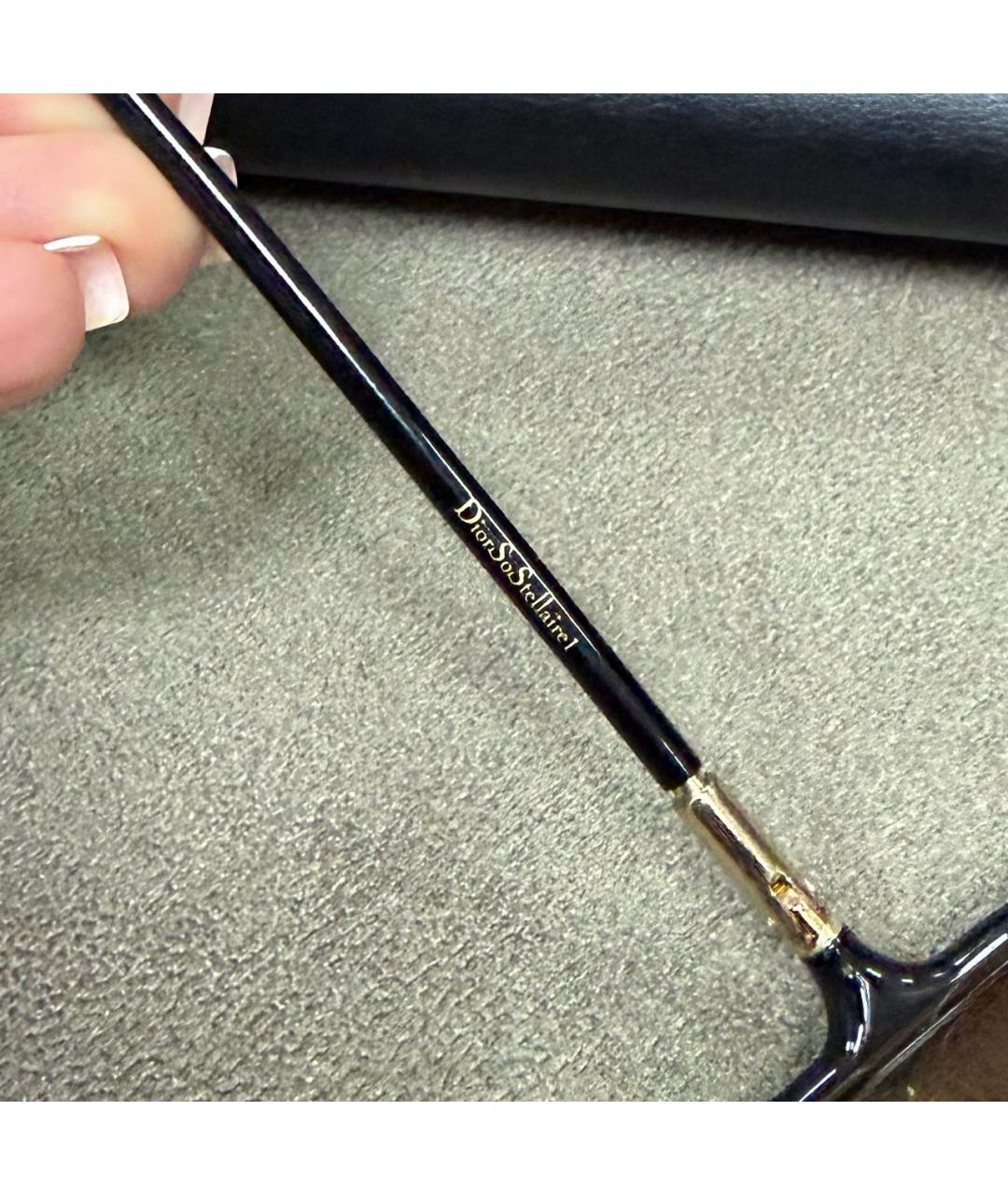 CHRISTIAN DIOR Черные пластиковые солнцезащитные очки, фото 4