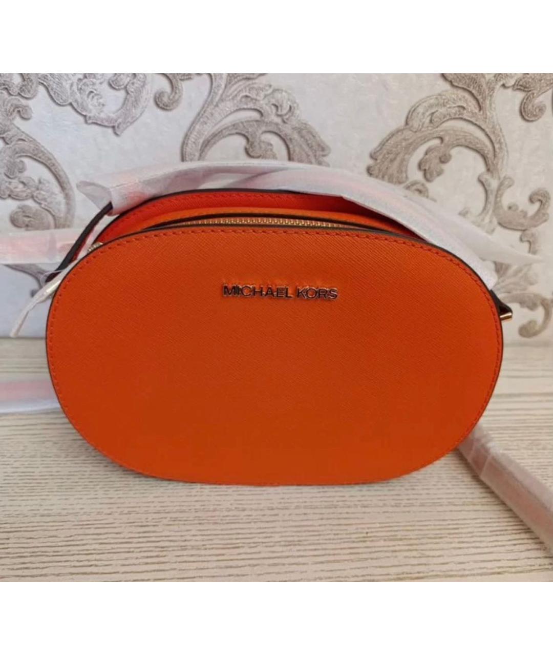 MICHAEL KORS Оранжевая кожаная сумка через плечо, фото 7
