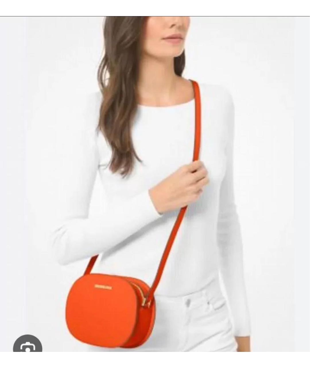 MICHAEL KORS Оранжевая кожаная сумка через плечо, фото 6