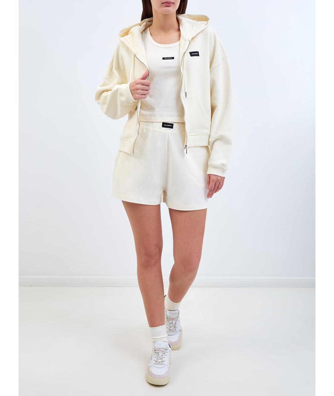 KARL LAGERFELD Бежевые хлопковые шорты, фото 2