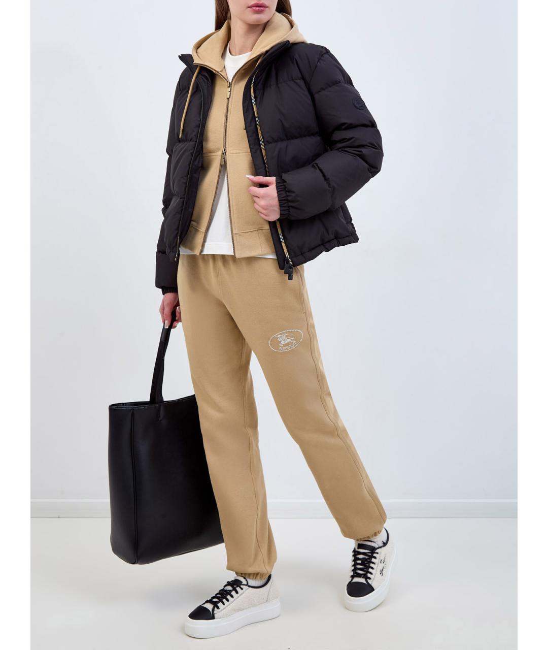 BURBERRY Черный полиэстеровый пуховик, фото 2