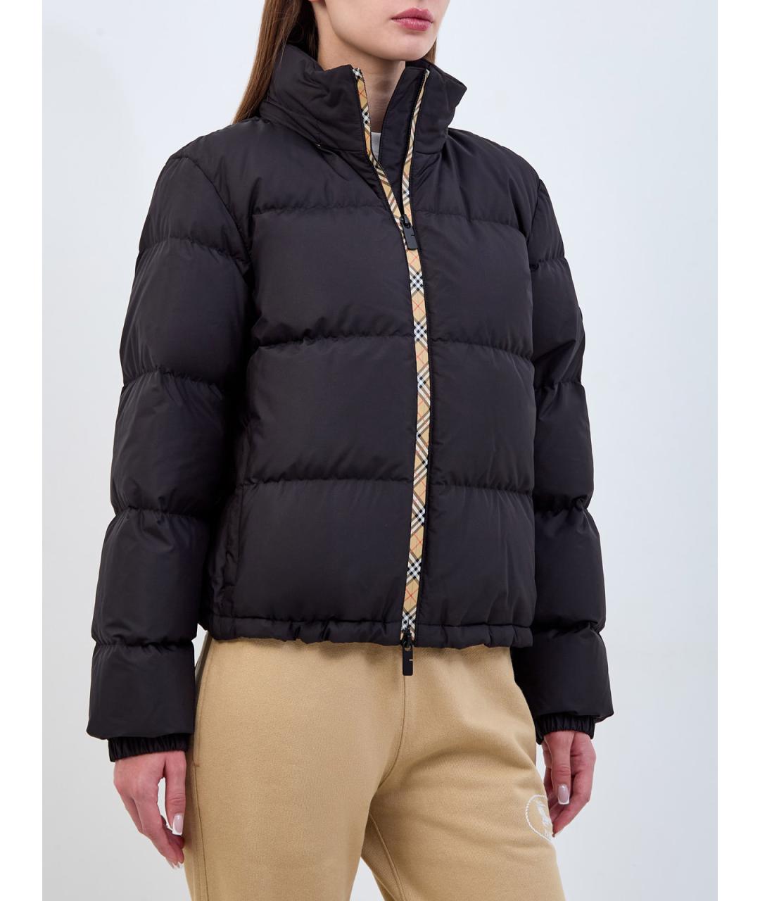 BURBERRY Черный полиэстеровый пуховик, фото 3