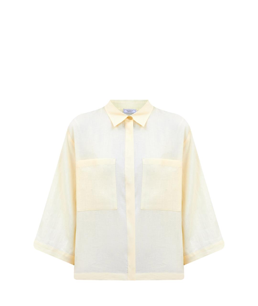 PESERICO Желтая льняная рубашка, фото 1