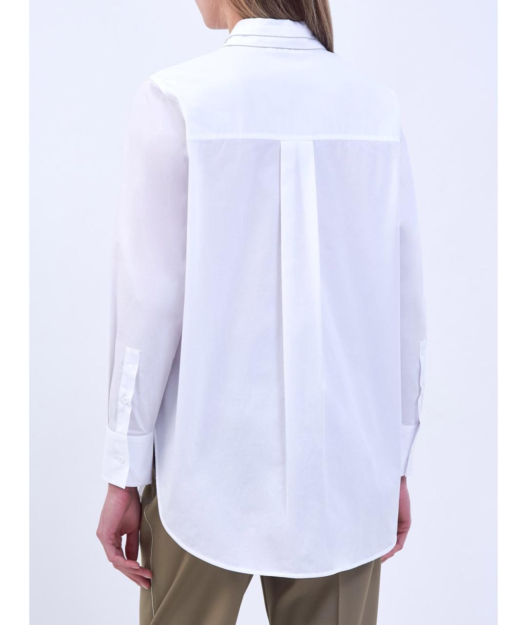 PESERICO Белая хлопковая рубашка, фото 4