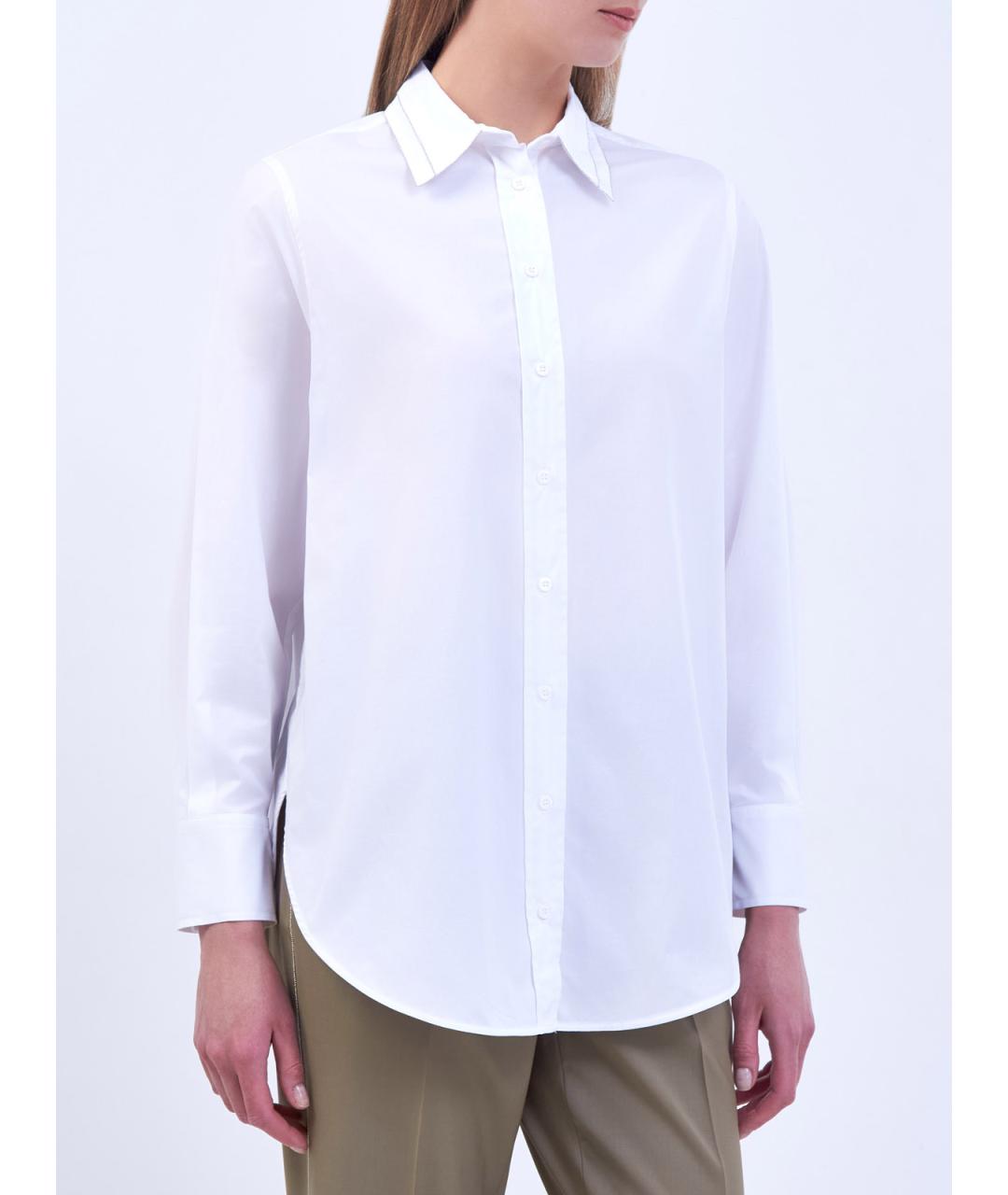 PESERICO Белая хлопковая рубашка, фото 3