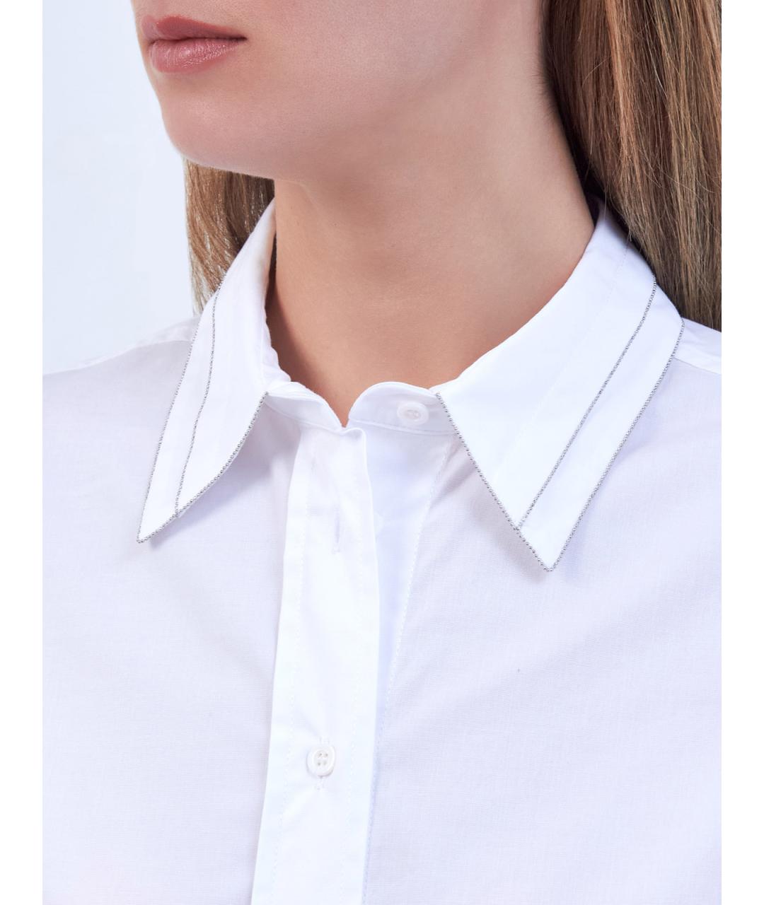 PESERICO Белая хлопковая рубашка, фото 5