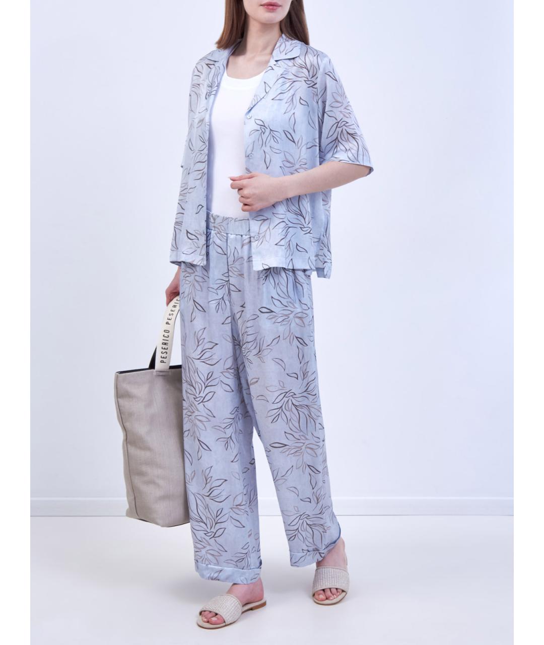 PESERICO Голубая вискозная рубашка, фото 2