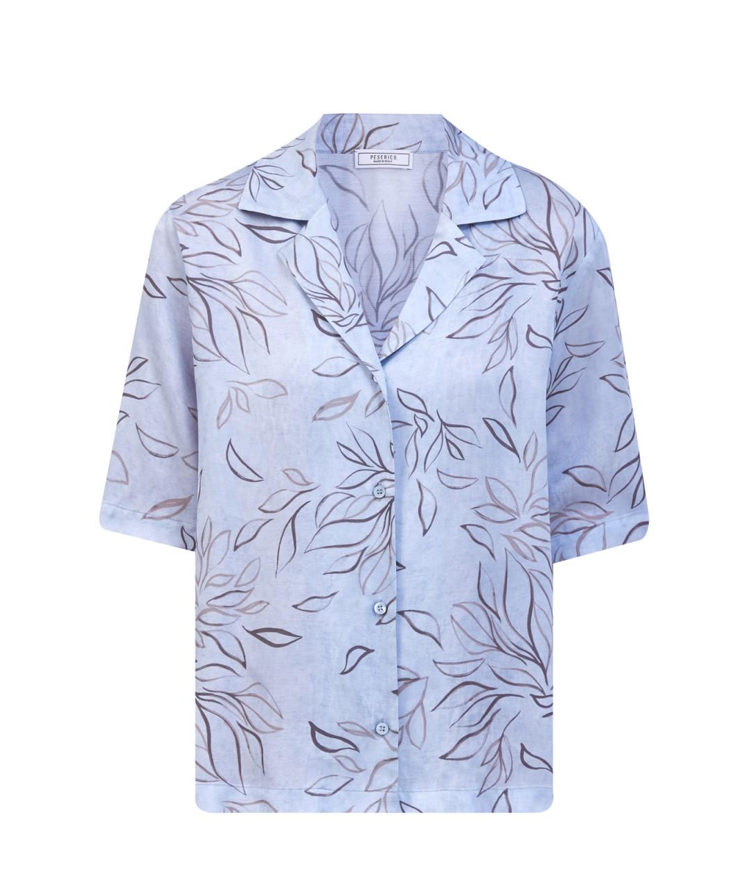 PESERICO Голубая вискозная рубашка, фото 1