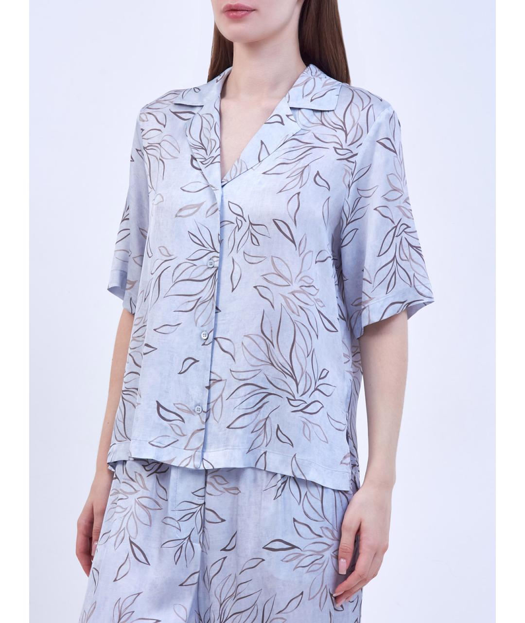 PESERICO Голубая вискозная рубашка, фото 3