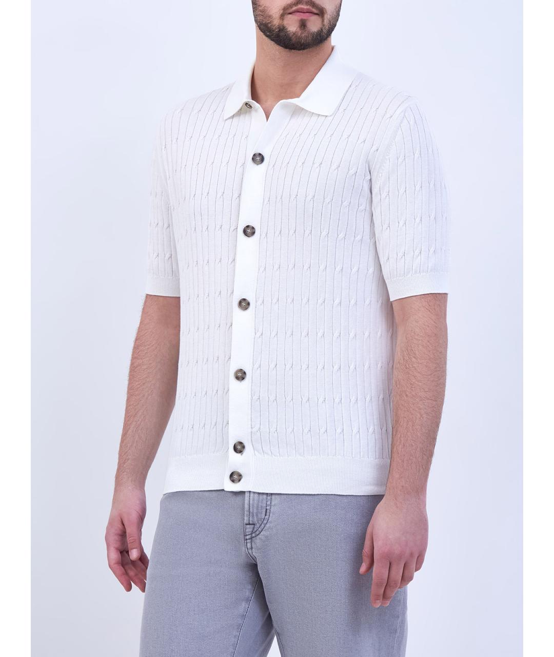 PESERICO Белый хлопковый кардиган, фото 3