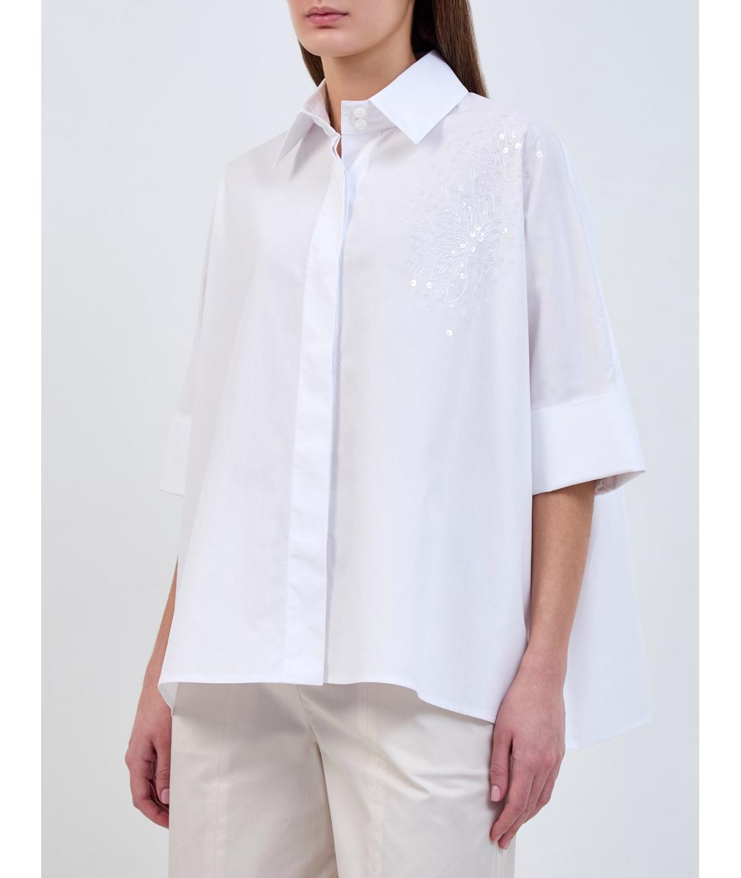 LORENA ANTONIAZZI Белая хлопковая рубашка, фото 3