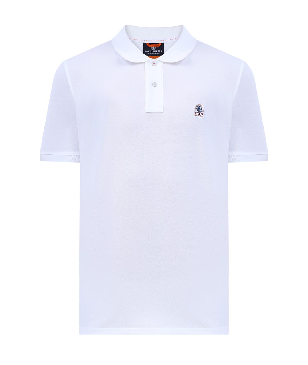 PARAJUMPERS Белое хлопковое поло с коротким рукавом, фото 1