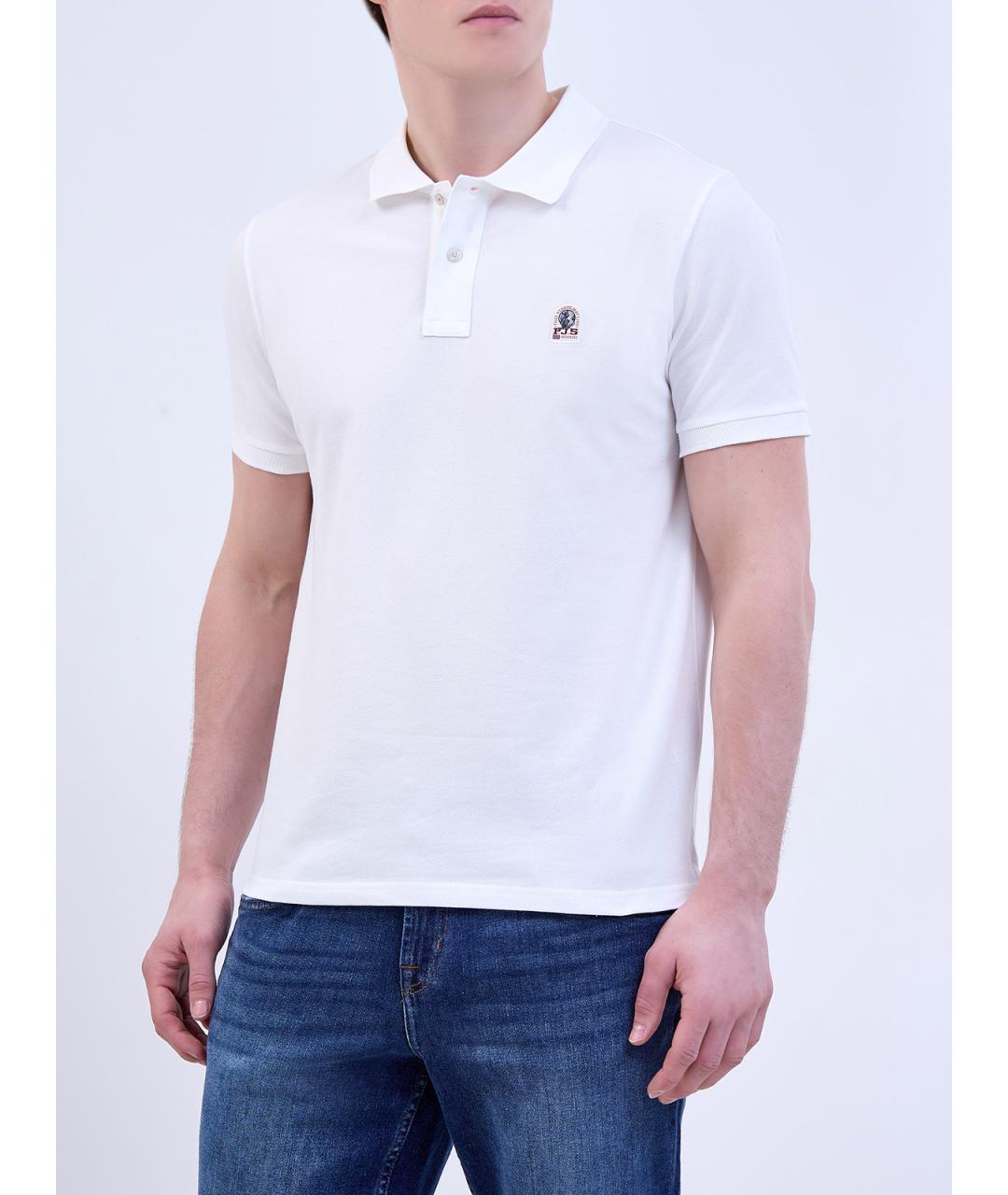 PARAJUMPERS Белое хлопковое поло с коротким рукавом, фото 3