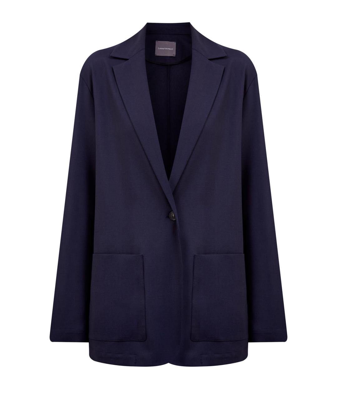 LORENA ANTONIAZZI Синий шерстяной жакет/пиджак, фото 1