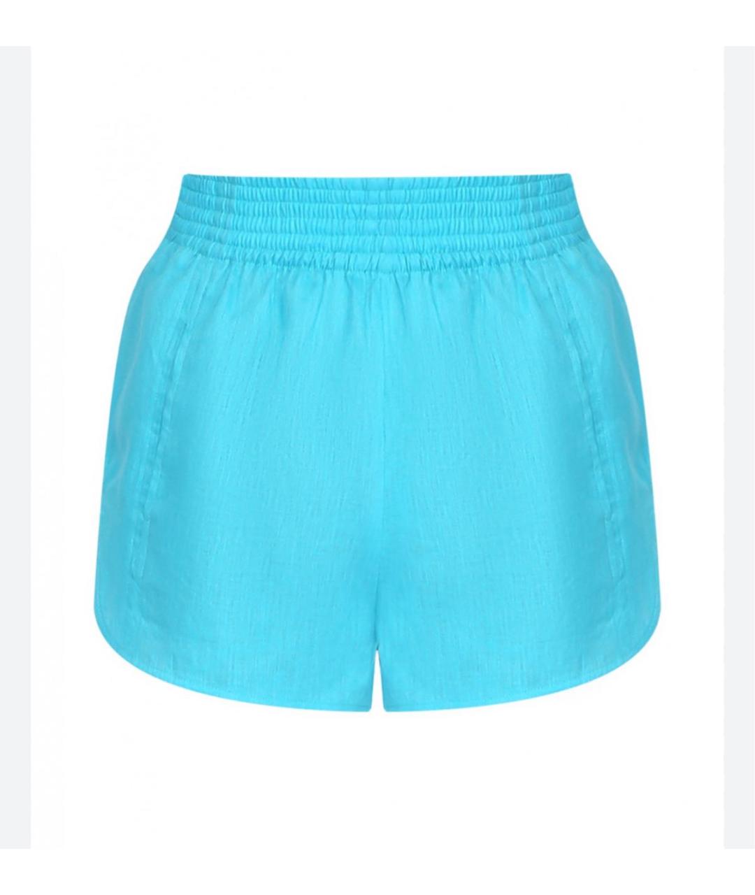 ERMANNO SCERVINO Бирюзовые льняные шорты, фото 6