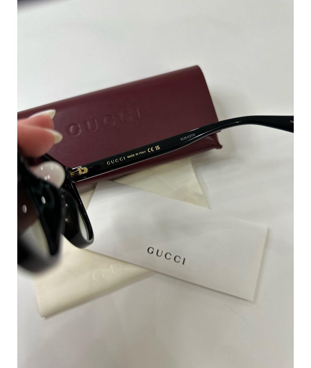 GUCCI Черные пластиковые солнцезащитные очки, фото 7