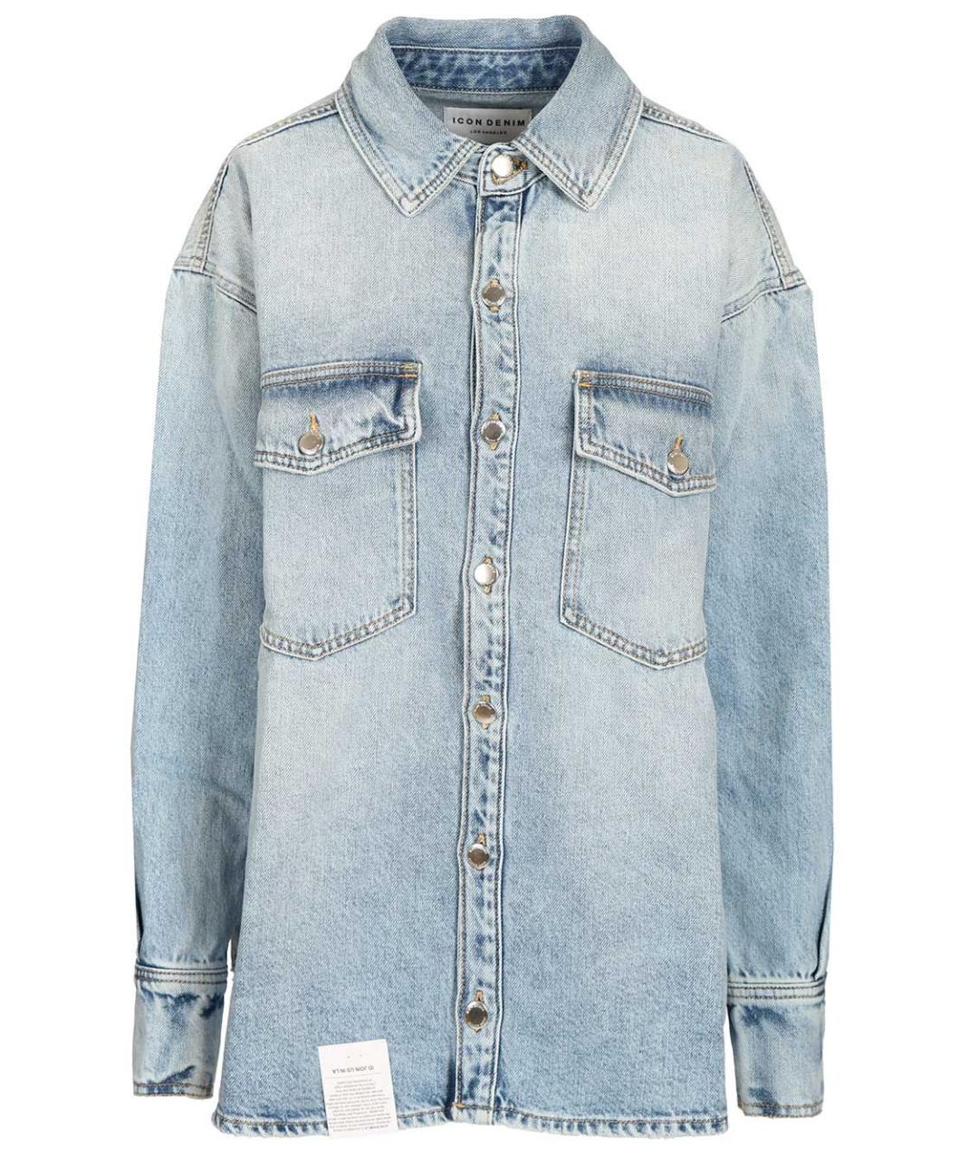 ICON DENIM Голубая хлопковая рубашка, фото 1