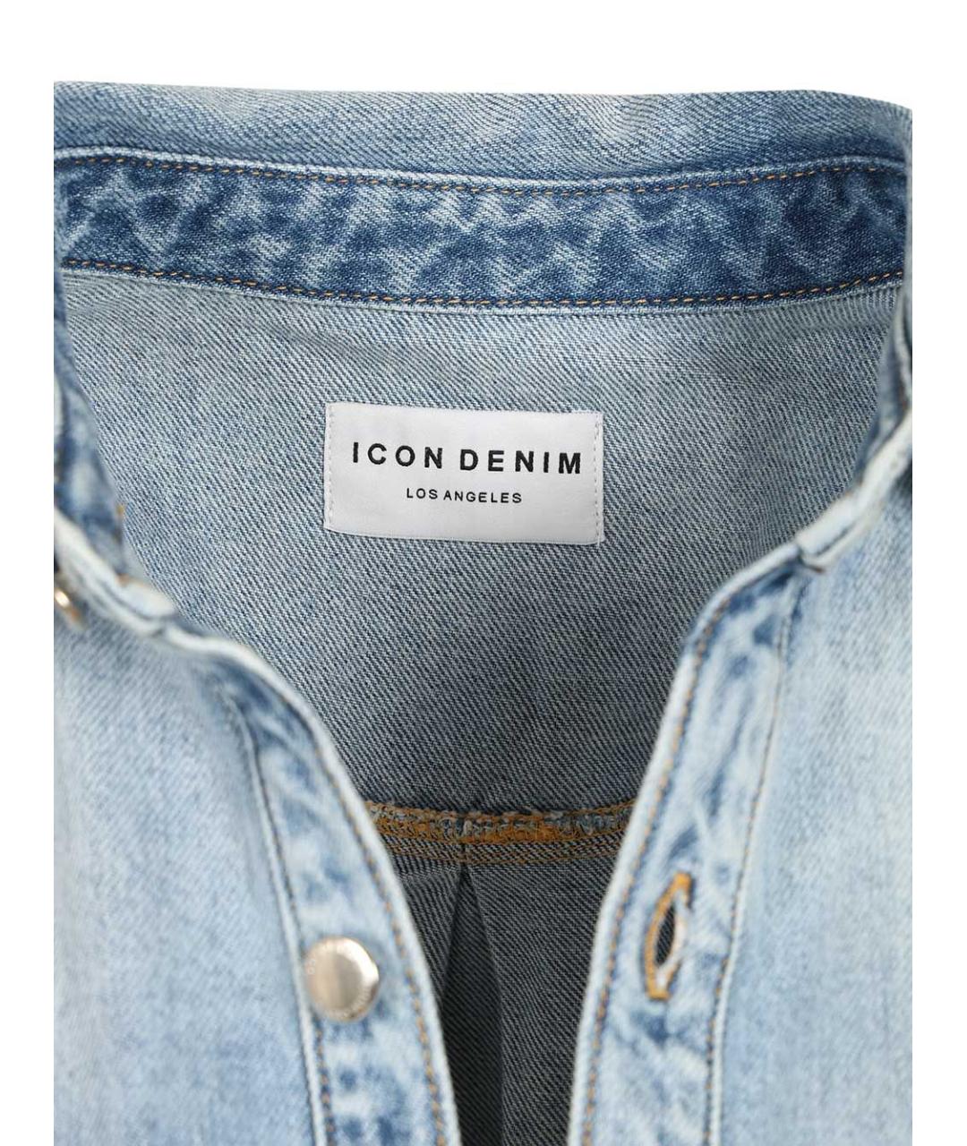 ICON DENIM Голубая хлопковая рубашка, фото 6