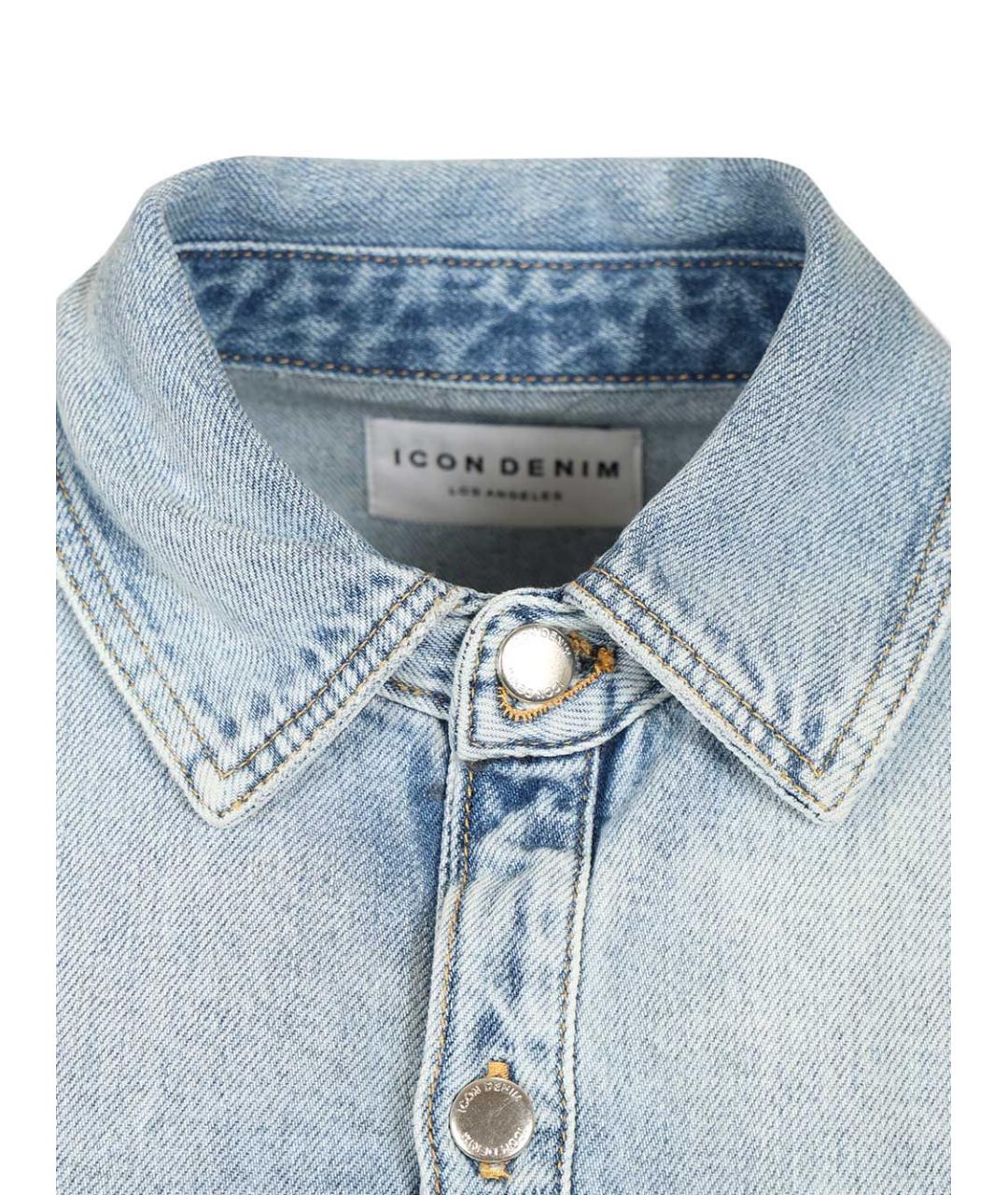 ICON DENIM Голубая хлопковая рубашка, фото 4
