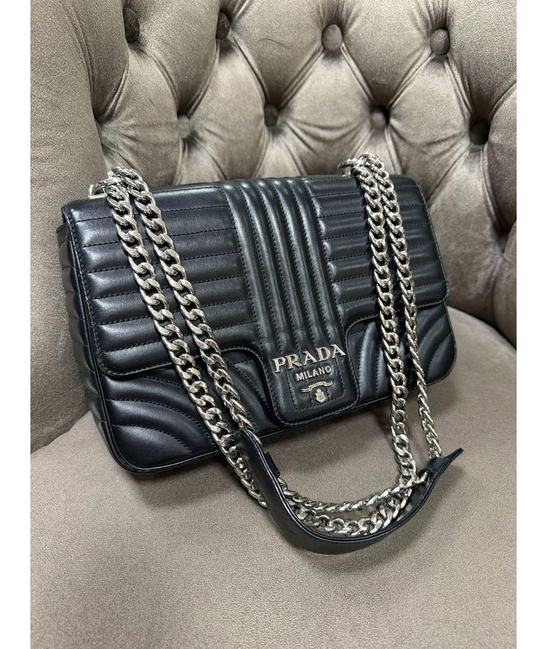 PRADA Черная кожаная сумка через плечо, фото 9