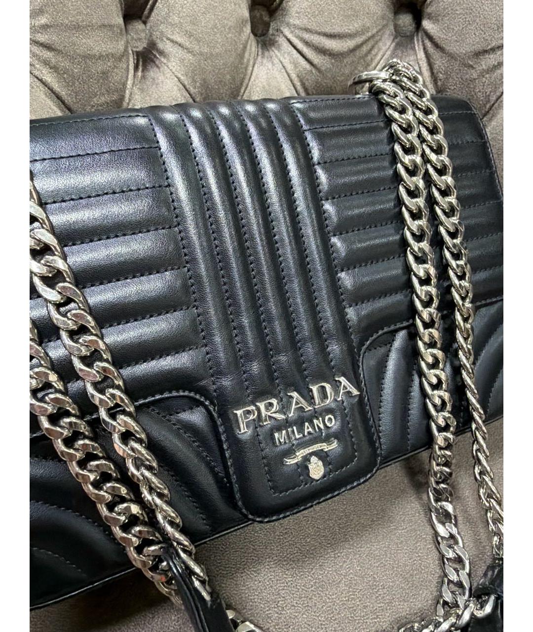PRADA Черная кожаная сумка через плечо, фото 4