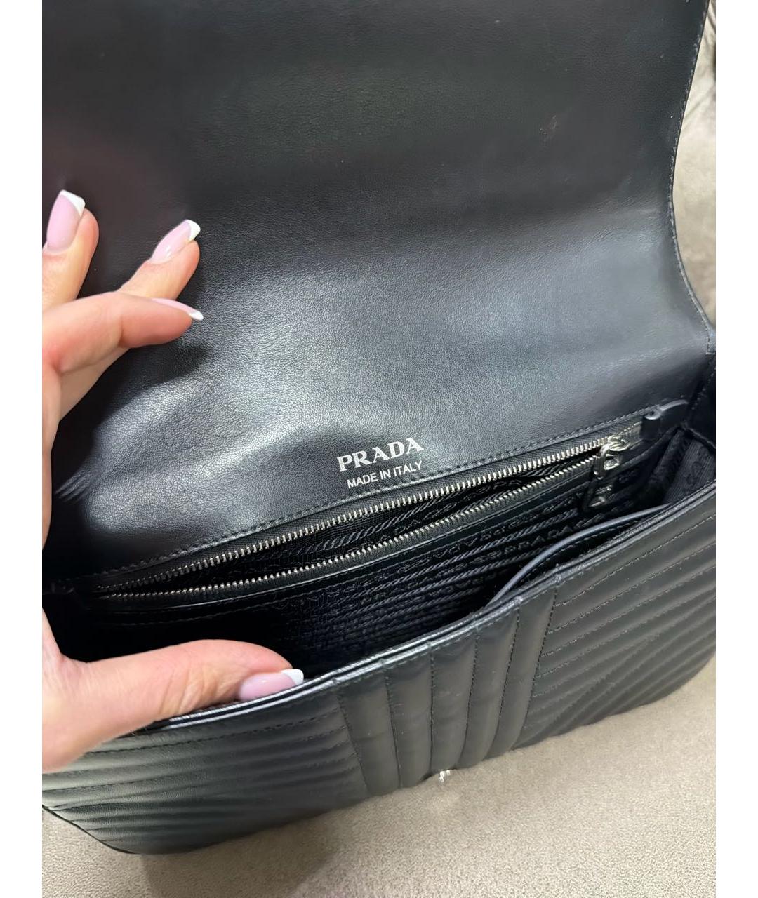 PRADA Черная кожаная сумка через плечо, фото 5