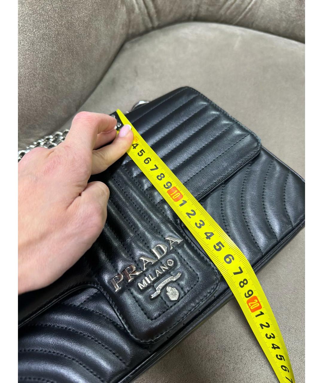 PRADA Черная кожаная сумка через плечо, фото 7