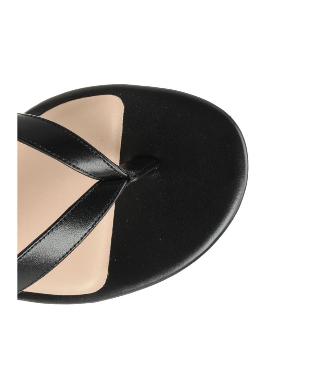 STUART WEITZMAN Черные кожаные мюли, фото 4