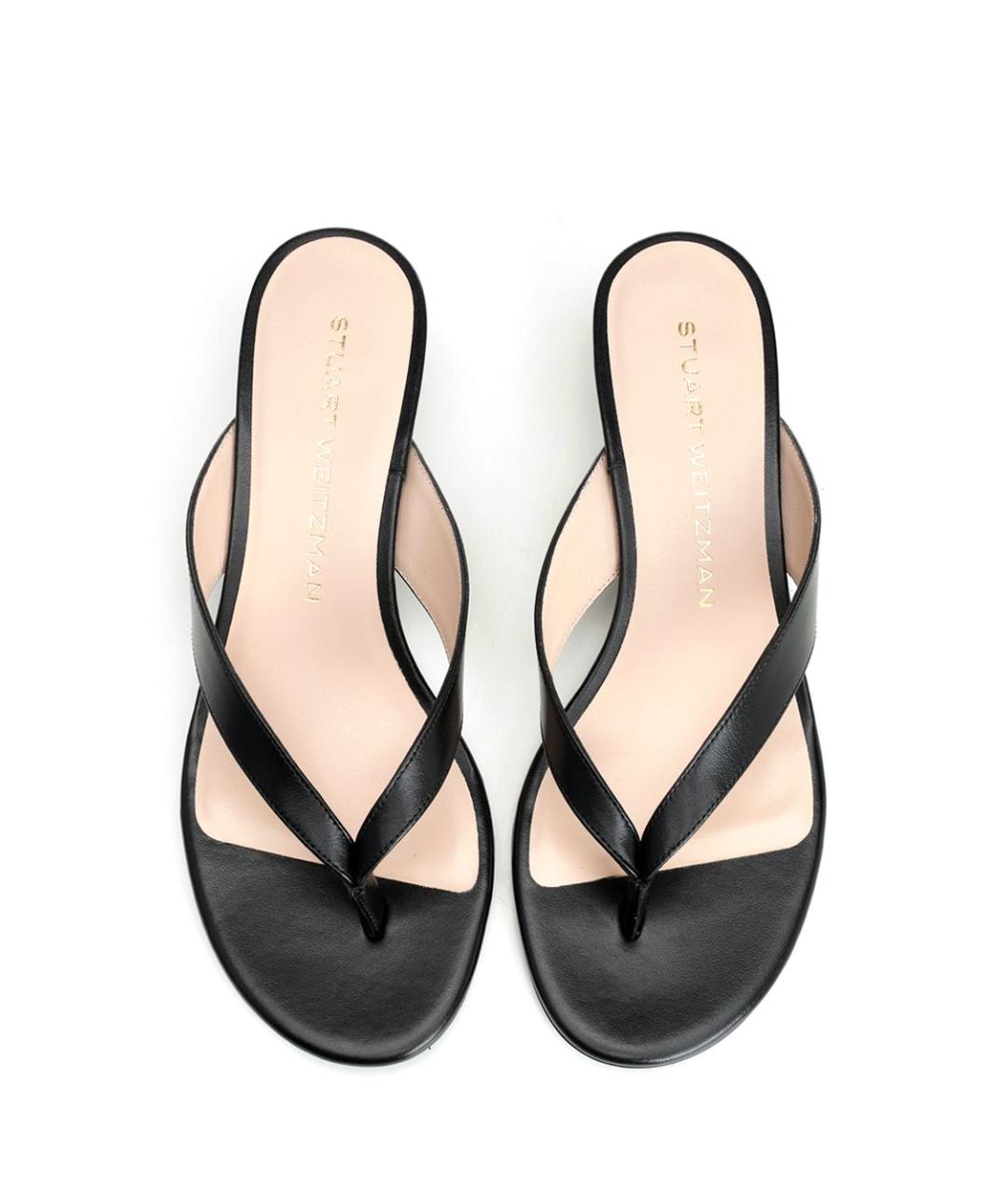 STUART WEITZMAN Черные кожаные мюли, фото 5