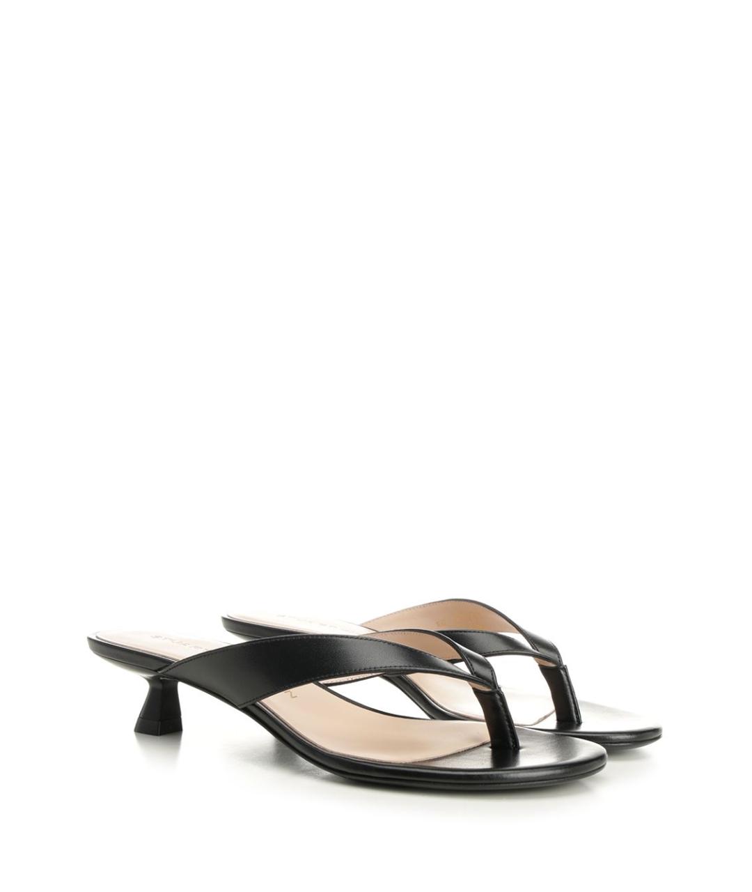 STUART WEITZMAN Черные кожаные мюли, фото 2