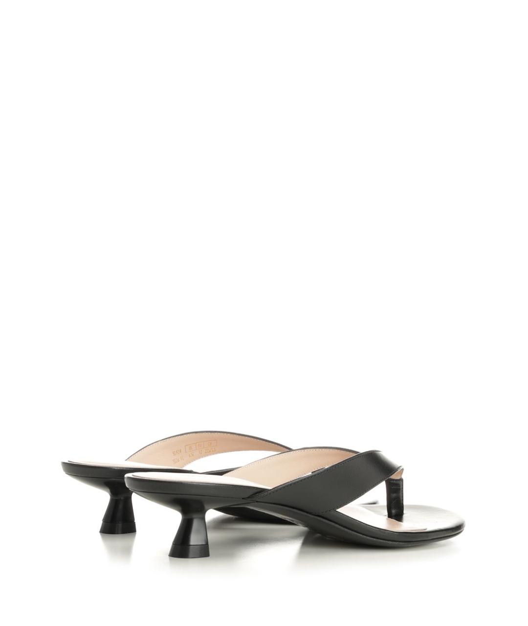 STUART WEITZMAN Черные кожаные мюли, фото 3