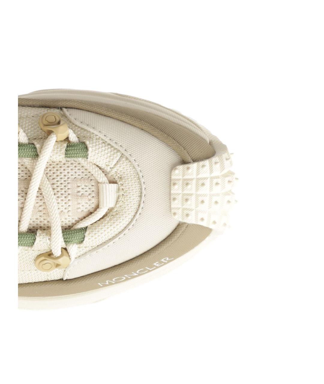 MONCLER Бежевые текстильные кроссовки, фото 4