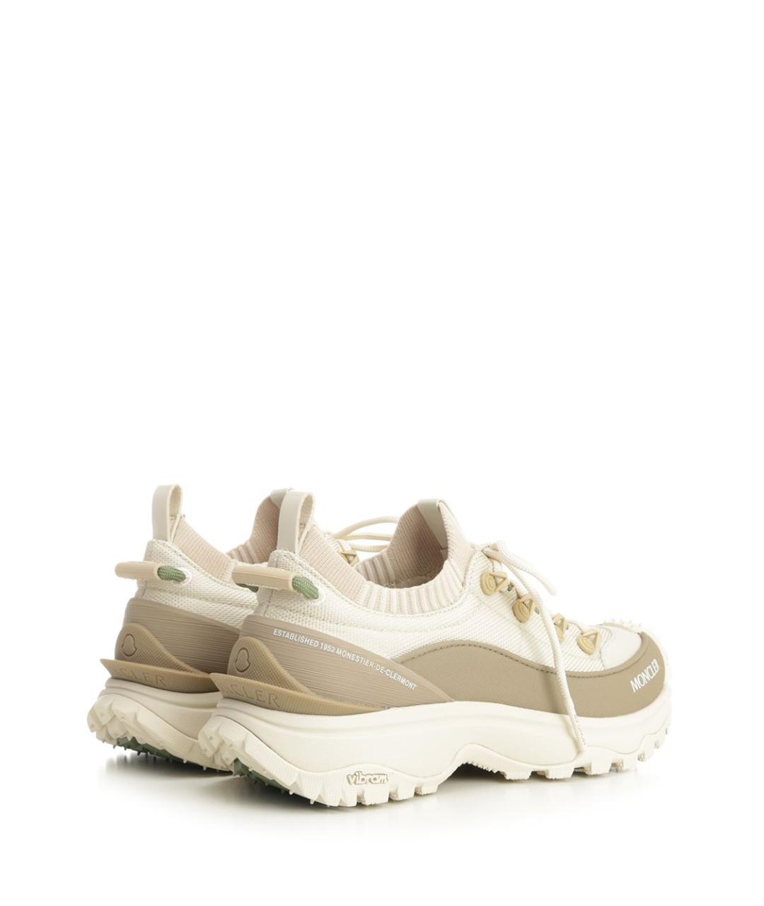 MONCLER Бежевые текстильные кроссовки, фото 3