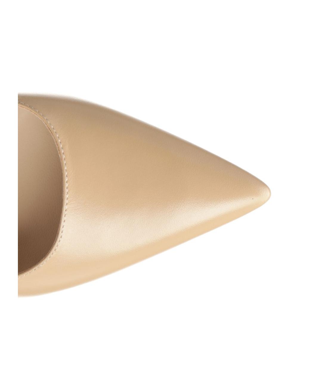 STUART WEITZMAN Бежевые кожаные туфли, фото 4