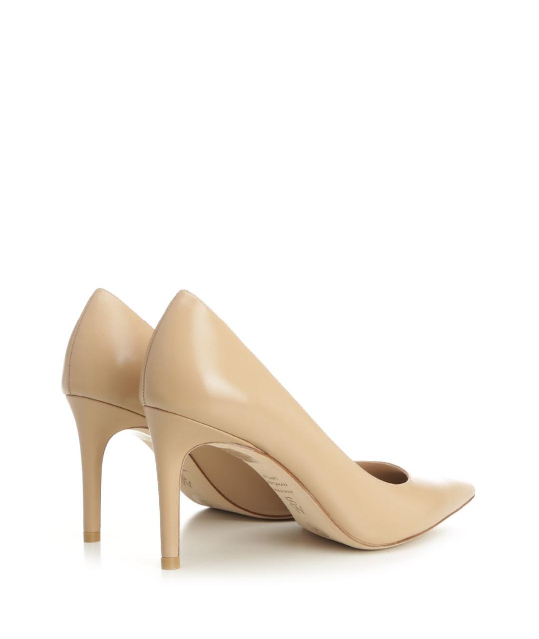 STUART WEITZMAN Бежевые кожаные туфли, фото 3