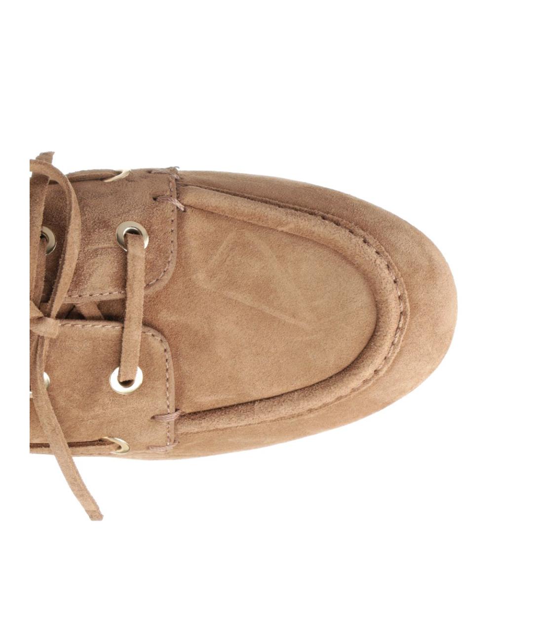 STUART WEITZMAN Бежевые замшевые мокасины, фото 4