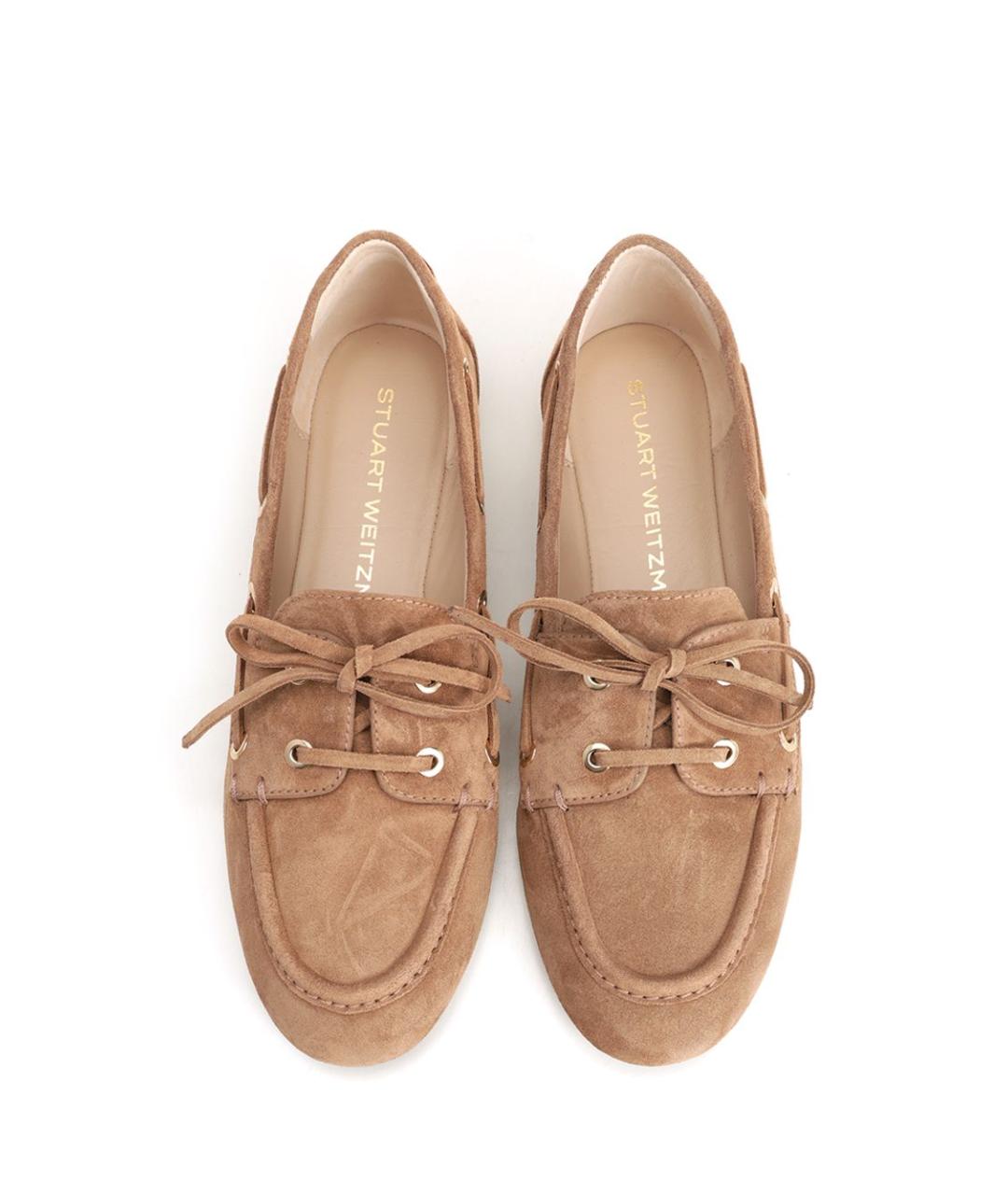 STUART WEITZMAN Бежевые замшевые мокасины, фото 5