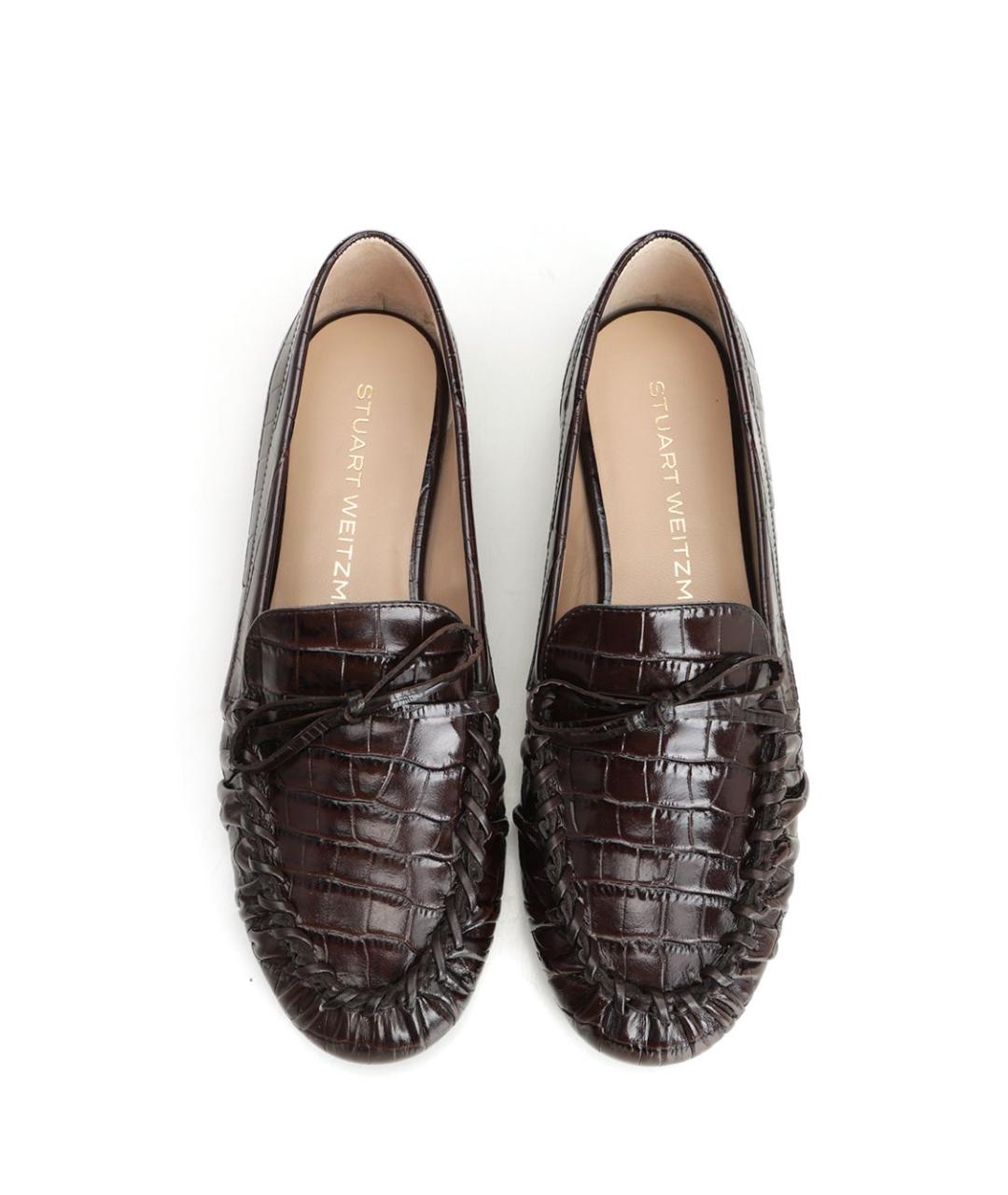 STUART WEITZMAN Коричневые кожаные лоферы, фото 5