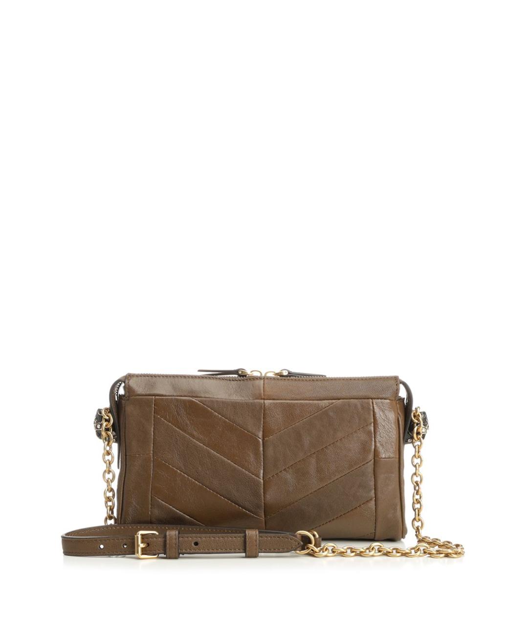VALENTINO Коричневая кожаная сумка через плечо, фото 3