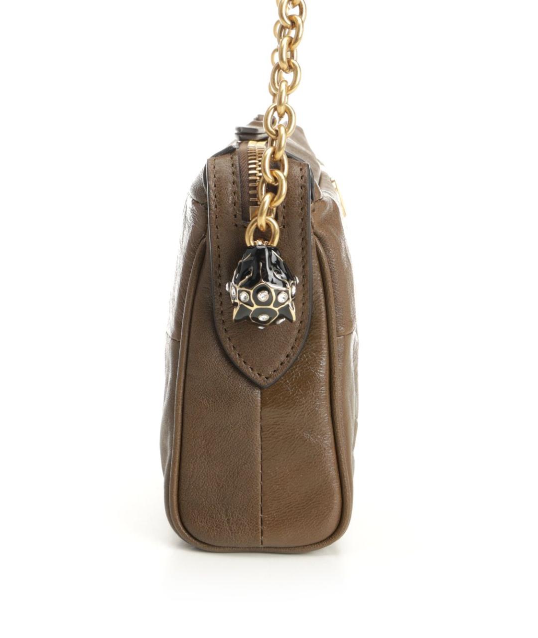 VALENTINO Коричневая кожаная сумка через плечо, фото 5