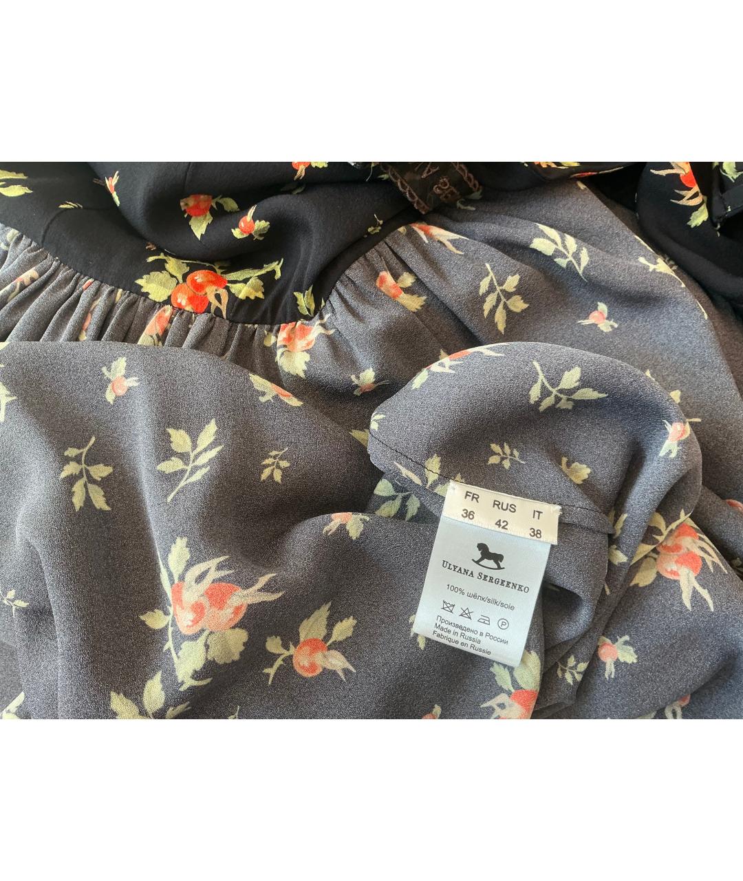 ULYANA SERGEENKO Мульти шелковое повседневное платье, фото 4