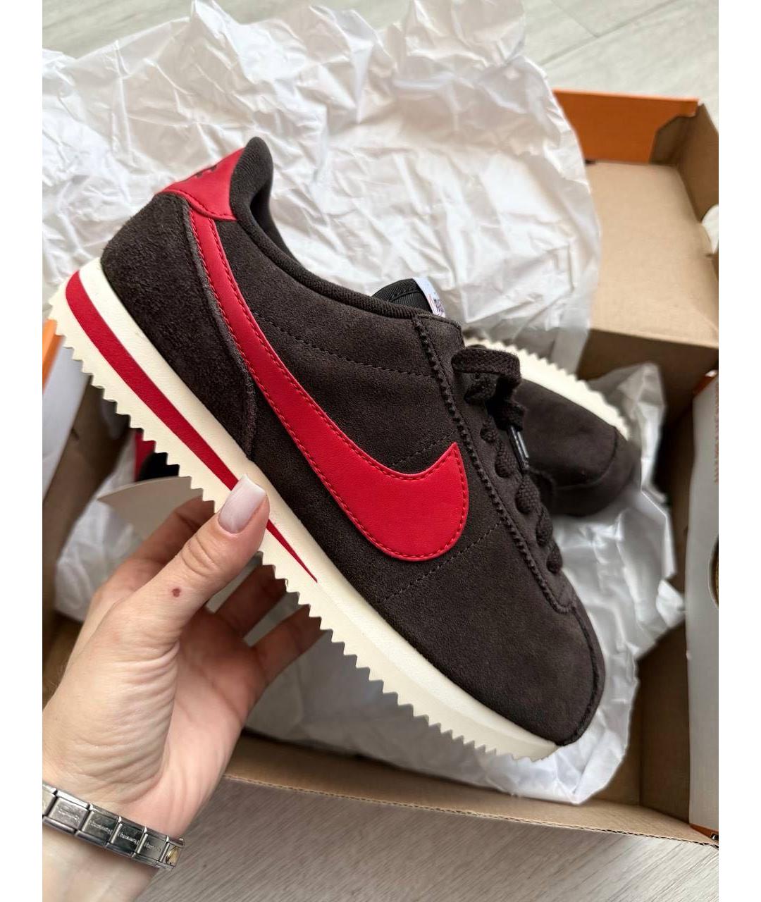 NIKE Коричневые замшевые кроссовки, фото 2