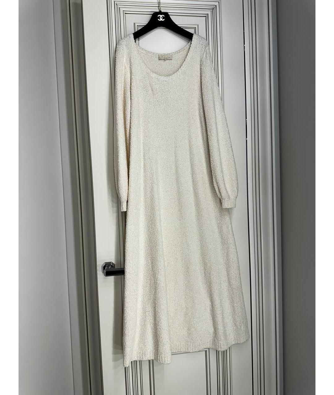 LORO PIANA Белое шелковое повседневное платье, фото 6