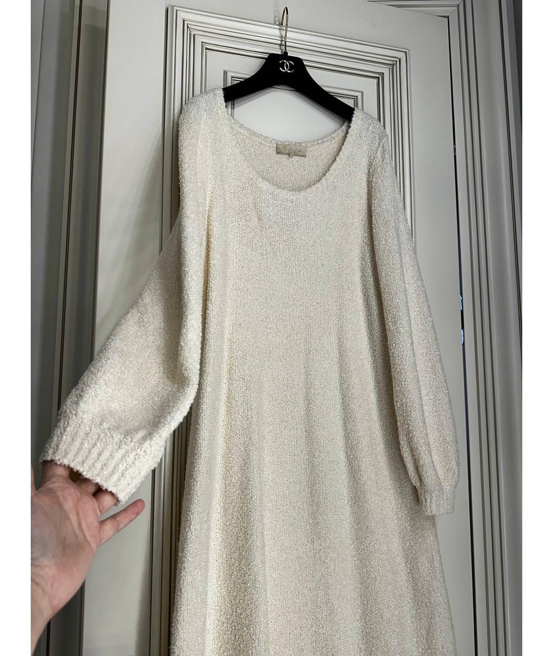 LORO PIANA Белое шелковое повседневное платье, фото 3