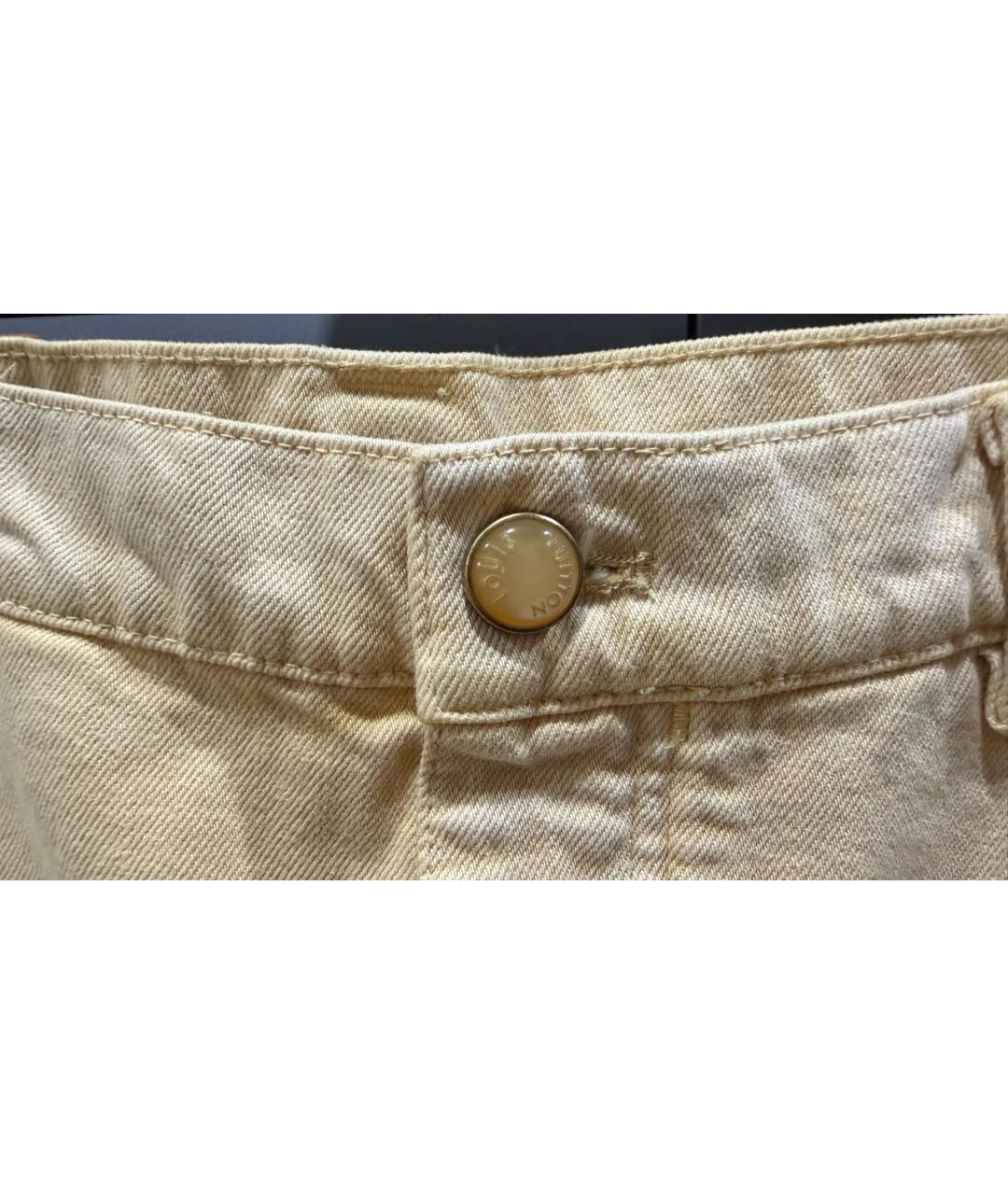 LOUIS VUITTON Бежевые хлопок-полиэтиленовые прямые джинсы, фото 3